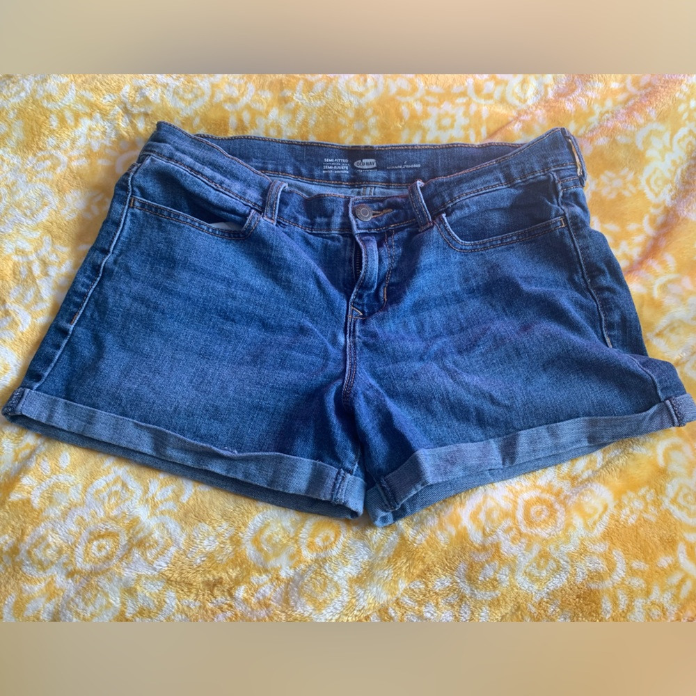 I have two pairs of blue Jean shorts. You can have both of them for $12.00.
